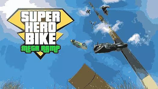 Super Hero Bike Mega Ramp Game