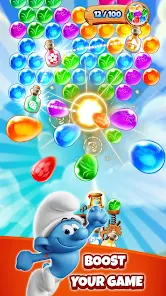 Smurfs Bubble Shooter Story MOD APK Unlimited Coins Lives