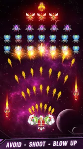 Space Shooter Galaxy Attack MOD APK Unlimited Gems Bomb Cannon+10
