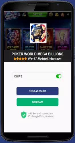 Poker World Mega Billions APK mod generator